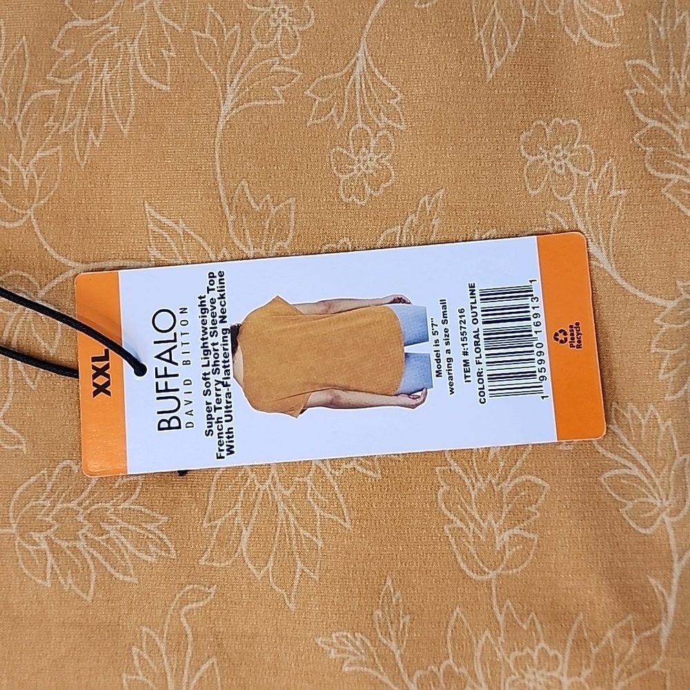 Buffalo David Bitton Brand New Super Soft Lightweight French Terry Sleeve Top - Picture 9 of 10